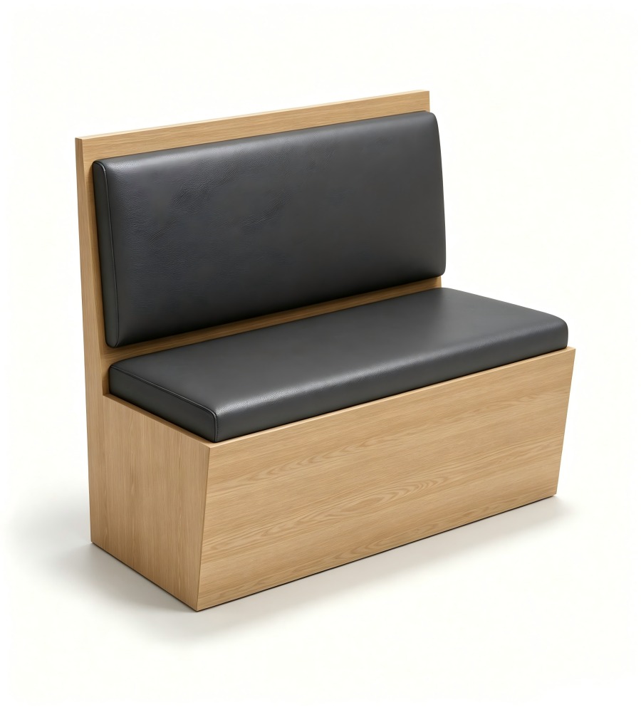現代簡約風無紋卡座 Modern Minimalist Flat-Back Booth