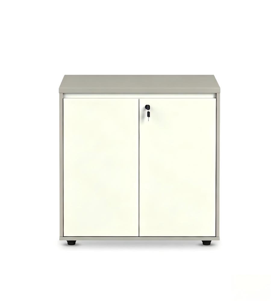 灰白拼色防火板矮身雙掩門帶鎖文件櫃 Gray & White MFC Low Lockable File Cabinet