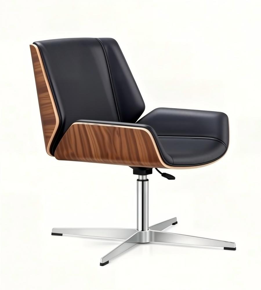 雙色曲木四星腳扶手會議椅 Two-Tone Bentwood Four-Star Base Conference Chair with Armrests