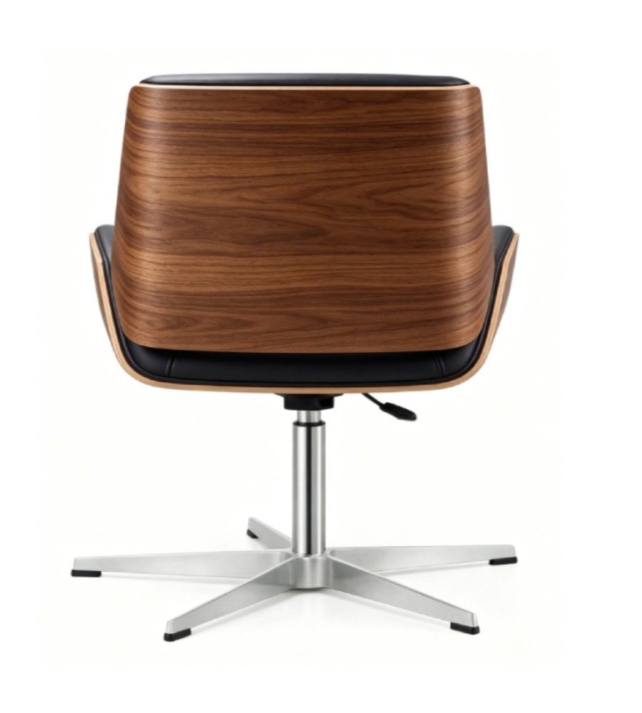 雙色曲木四星腳扶手會議椅 Two-Tone Bentwood Four-Star Base Conference Chair with Armrests