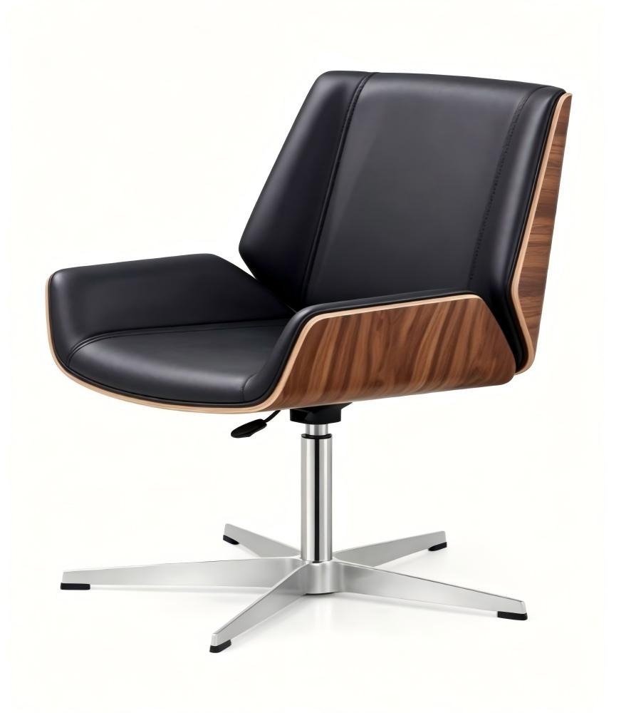 雙色曲木四星腳扶手會議椅 Two-Tone Bentwood Four-Star Base Conference Chair with Armrests