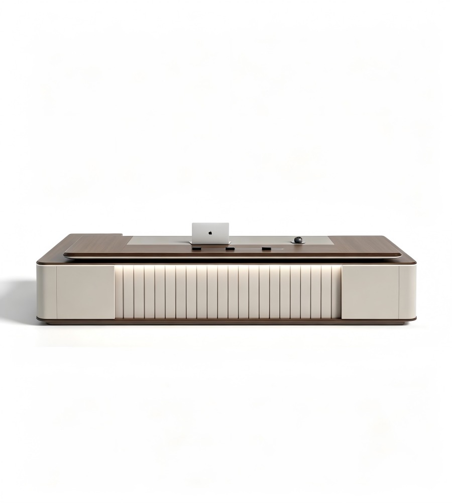 格柵燈光懸浮老闆台 Illuminated Fluted Executive Desk
