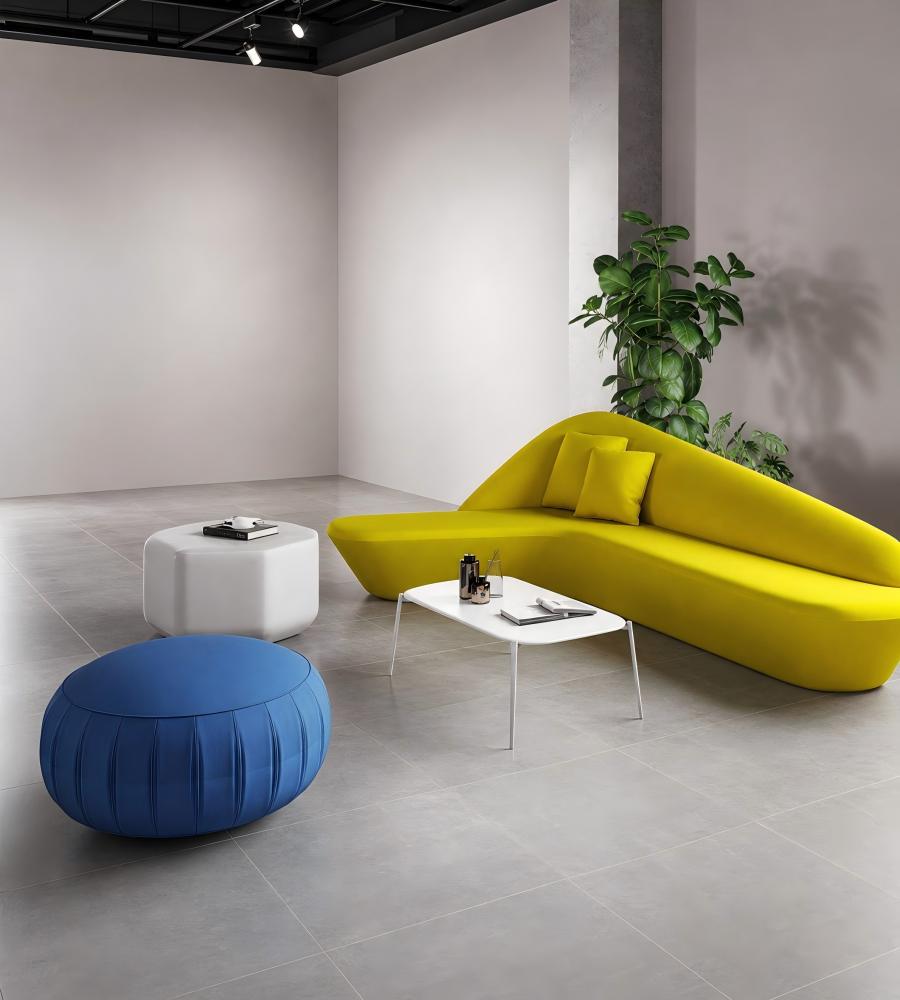 簡約白色金屬長方形茶几 Minimalist White Metal Rectangular Coffee Table