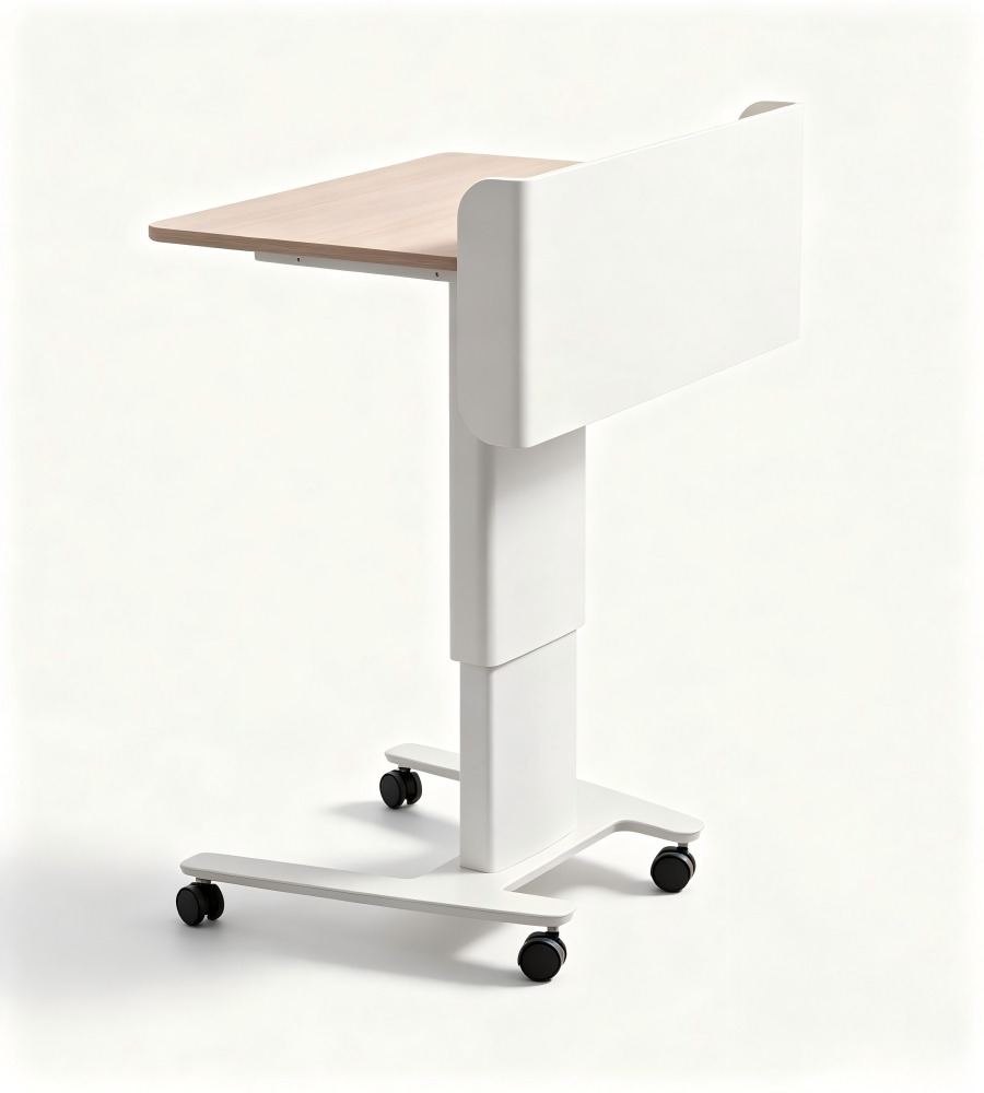 多功能流線型氣壓式移動講台桌 Multi-Functional Streamline Gas-Lift Mobile Lectern Desk