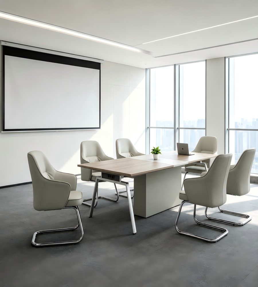 弧線造型弓形腳會議椅	 Curved Design Cantilever Conference Chair
