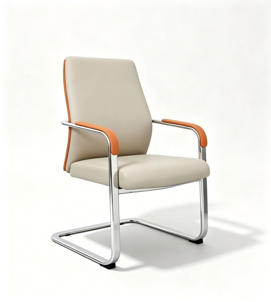 雙色弓形腳扶手會議椅 Two-Tone Cantilever Conference Chair with Armrests