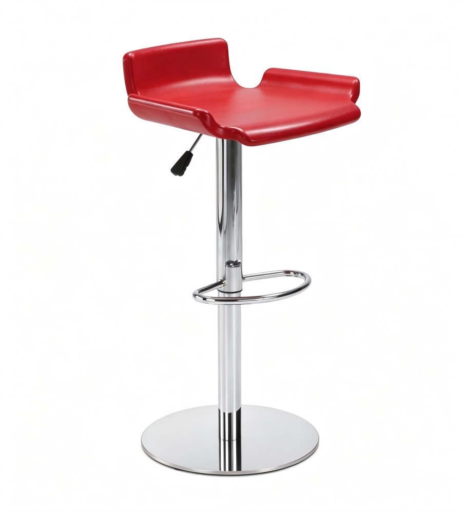 時尚舒適紅色西皮可升降固定圓盤吧椅 Red PU Leather Adjustable Bar Stool