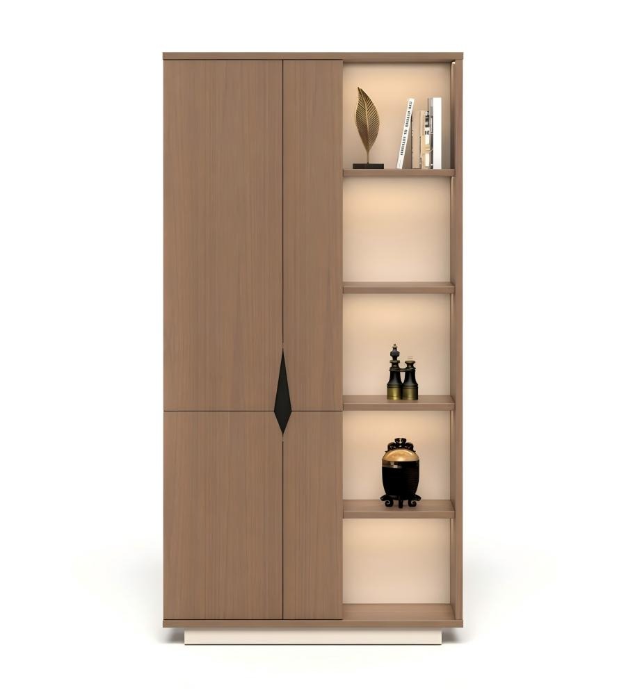 胡桃木色防火板半開放式掩門文件櫃 Walnut MFC Semi-Open File Cabinet