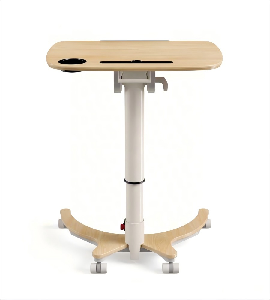 靈活淺木色雙摺疊升降式帶轆講台 Flexible Light Wood Double Folding Adjustable Podium with Wheels