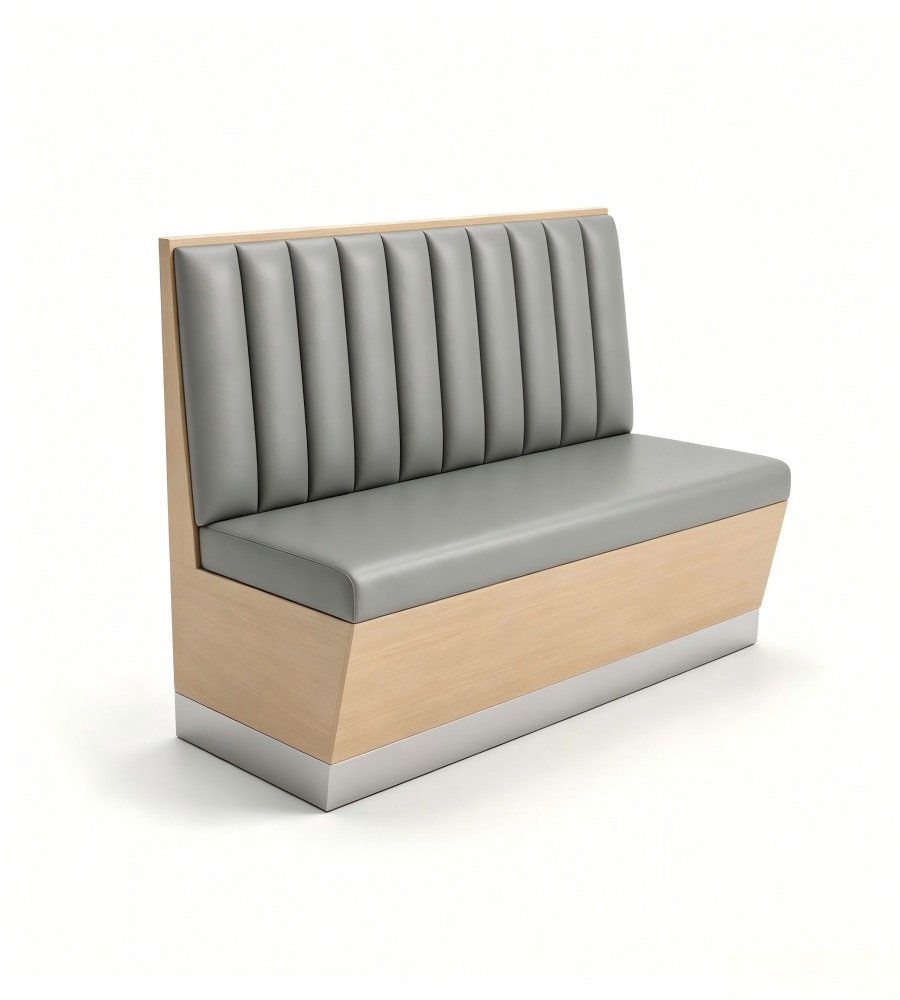 高級灰金屬腳直紋卡座 Premium Grey Metal-Base Channel-Back Booth