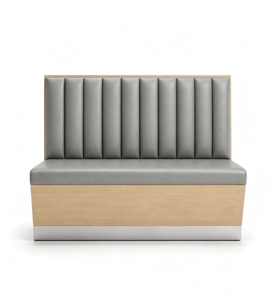 高級灰金屬腳直紋卡座 Premium Grey Metal-Base Channel-Back Booth