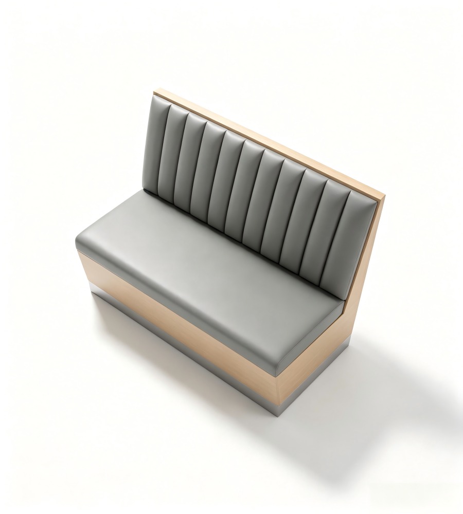 高級灰金屬腳直紋卡座 Premium Grey Metal-Base Channel-Back Booth