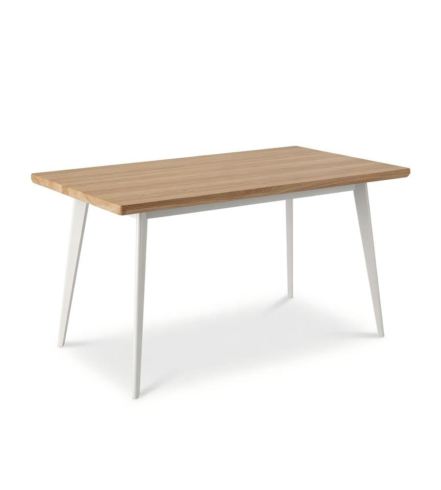 淺木色實木長方形白鋼腳茶餐廳餐枱 Modern Wood Dining Table