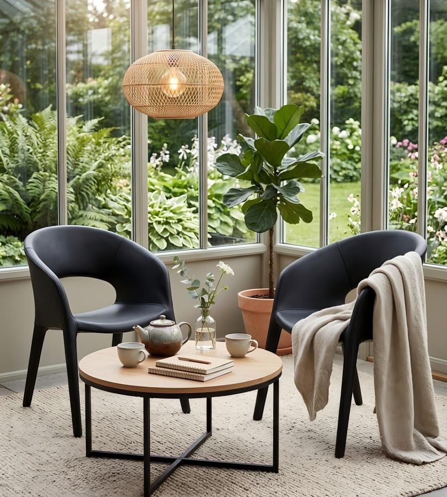 鏤空弧型設計休閒椅 Hollow-Back Curved Design Lounge Chair