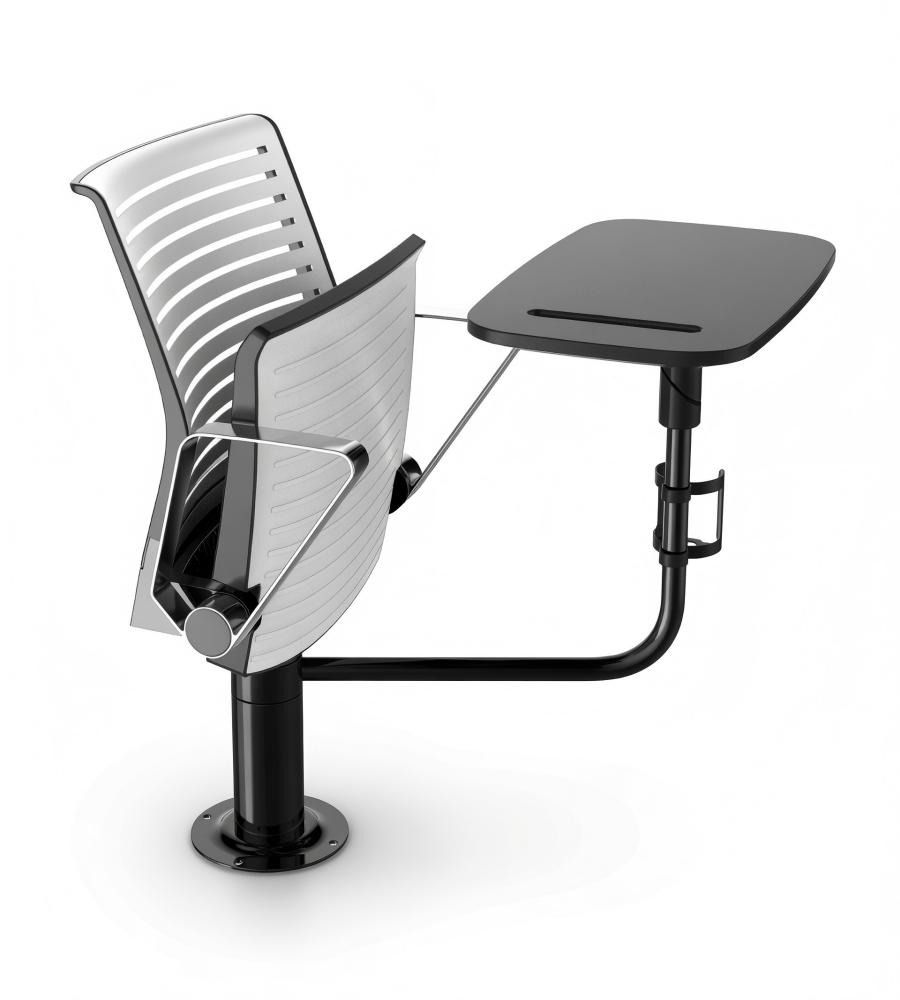 現代灰色鋁合金帶旋轉寫字板獨立腳禮堂椅 Modern Grey Auditorium Chair with Tablet