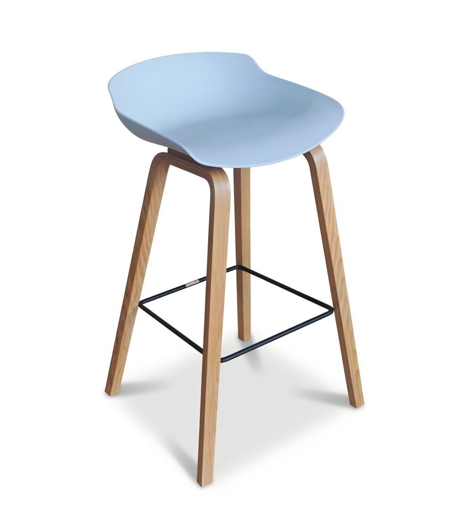 簡約淺木色新料PP無扶手吧椅 Modern Light Wood PP Bar Stool