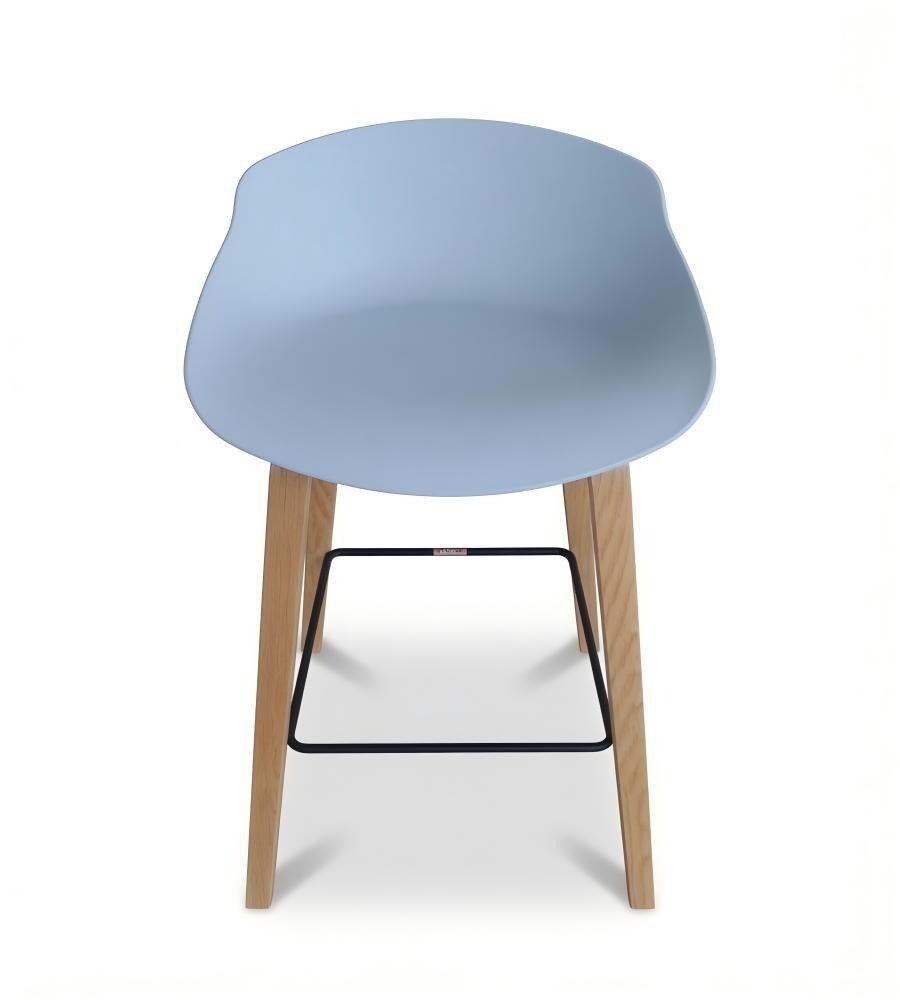 簡約淺木色新料PP無扶手吧椅 Modern Light Wood PP Bar Stool