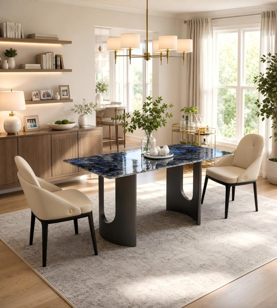 現代輕奢米色西皮白蠟木腳餐椅 Modern Luxury Beige PU Leather Ash Wood Dining Chair