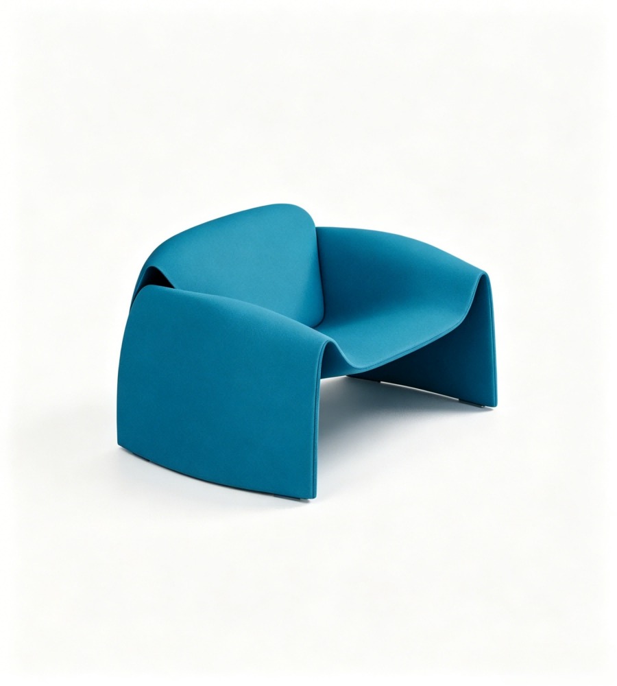 創意極簡藍色西皮單座位梳化 Creative Minimalist Blue PU Leather Single-Seater Sofa