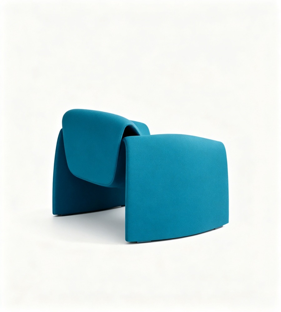 創意極簡藍色西皮單座位梳化 Creative Minimalist Blue PU Leather Single-Seater Sofa