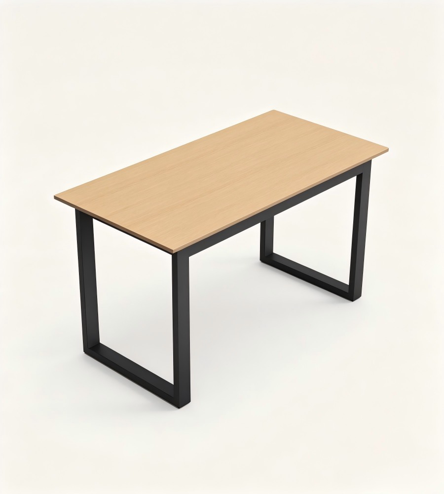 簡約木色鋼架長方形餐枱 Minimalist Wood Rectangle Dining Table