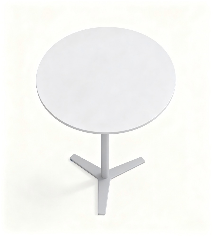 簡約白色金屬腳圓形茶几 Minimalist White Metal Round Coffee Table