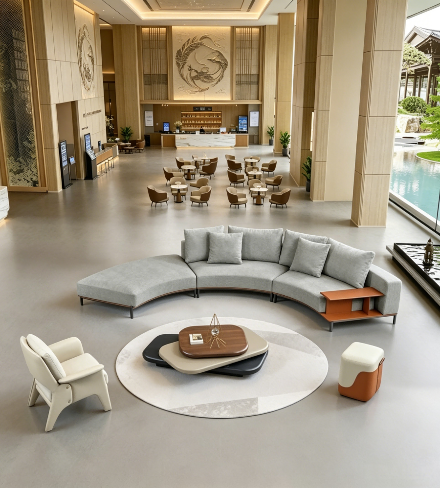 現代舒適米色西皮拼布藝帶扶手單座位梳化 Modern Comfortable Beige Faux Leather and Fabric Single Seater Sofa