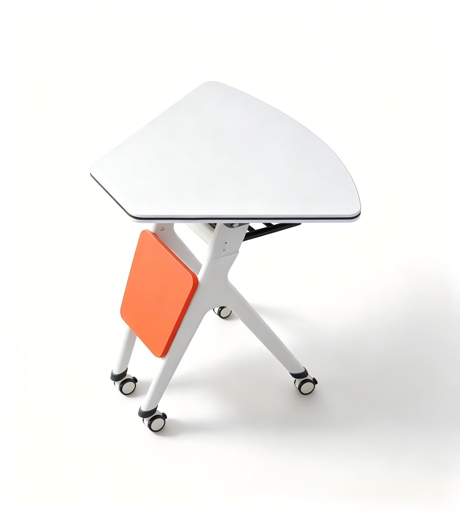 橙色拼白色摺叠可移動功能桌 Orange and white foldable movable functional table