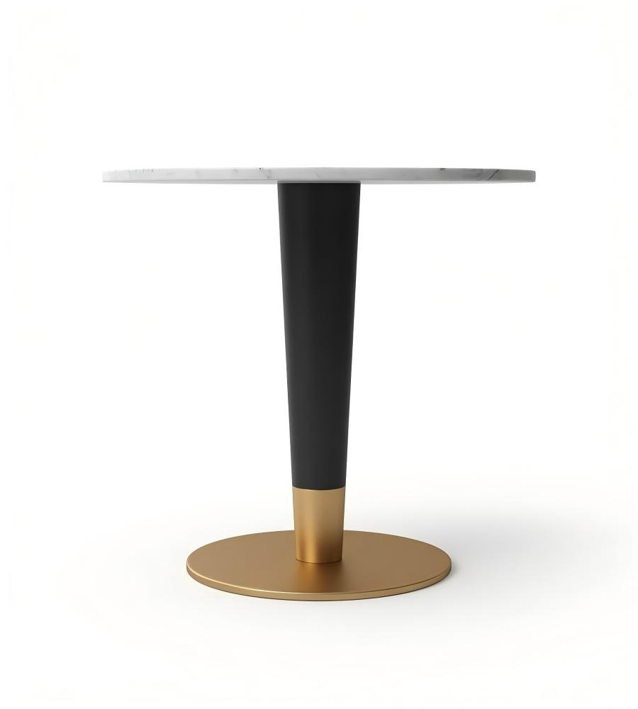 白色大理石雙色不銹鋼圓形洽談枱 Marble Round Table