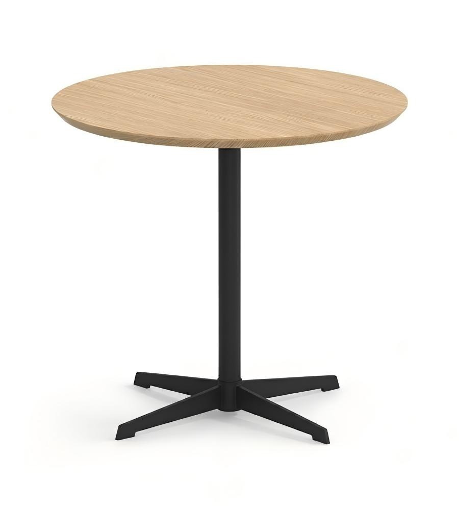 簡約原木色金屬四星腳圓形茶几 Minimalist Natural Wood Metal Frame Round Coffee Table