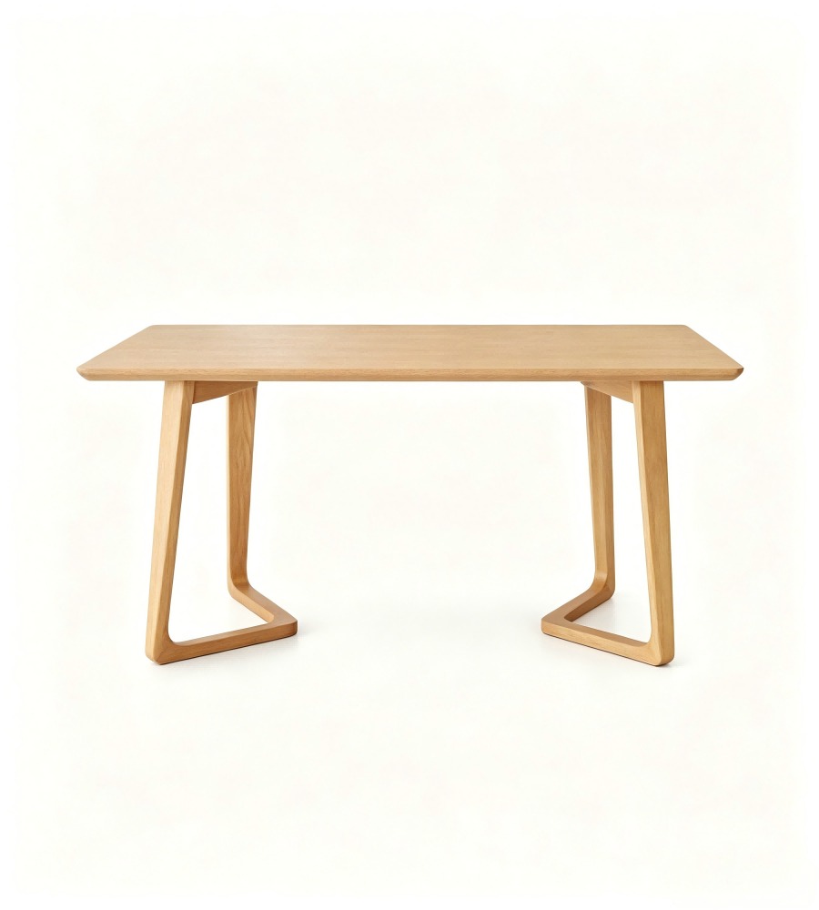 北歐原木色白蠟木實木腳長方形茶枱 Nordic Ash Wood Rectangular Coffee Table