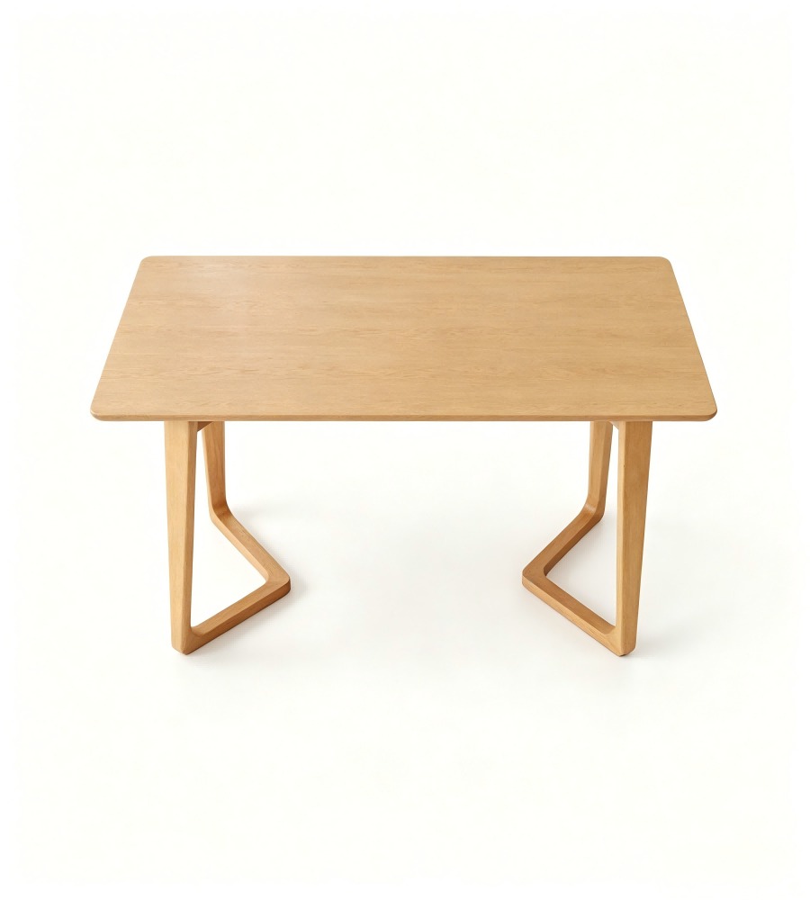 北歐原木色白蠟木實木腳長方形茶枱 Nordic Ash Wood Rectangular Coffee Table