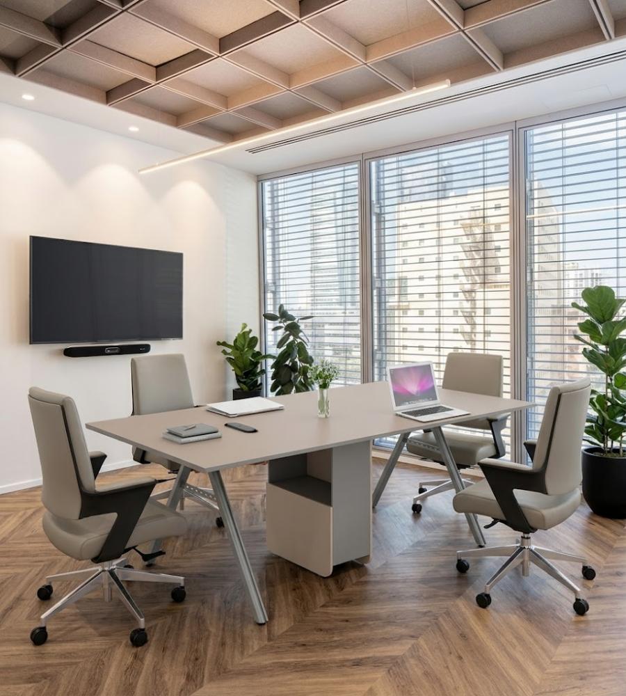 淺灰褐色五星腳會議椅	Light Grayish-Brown Five-Star Base Conference Chair
