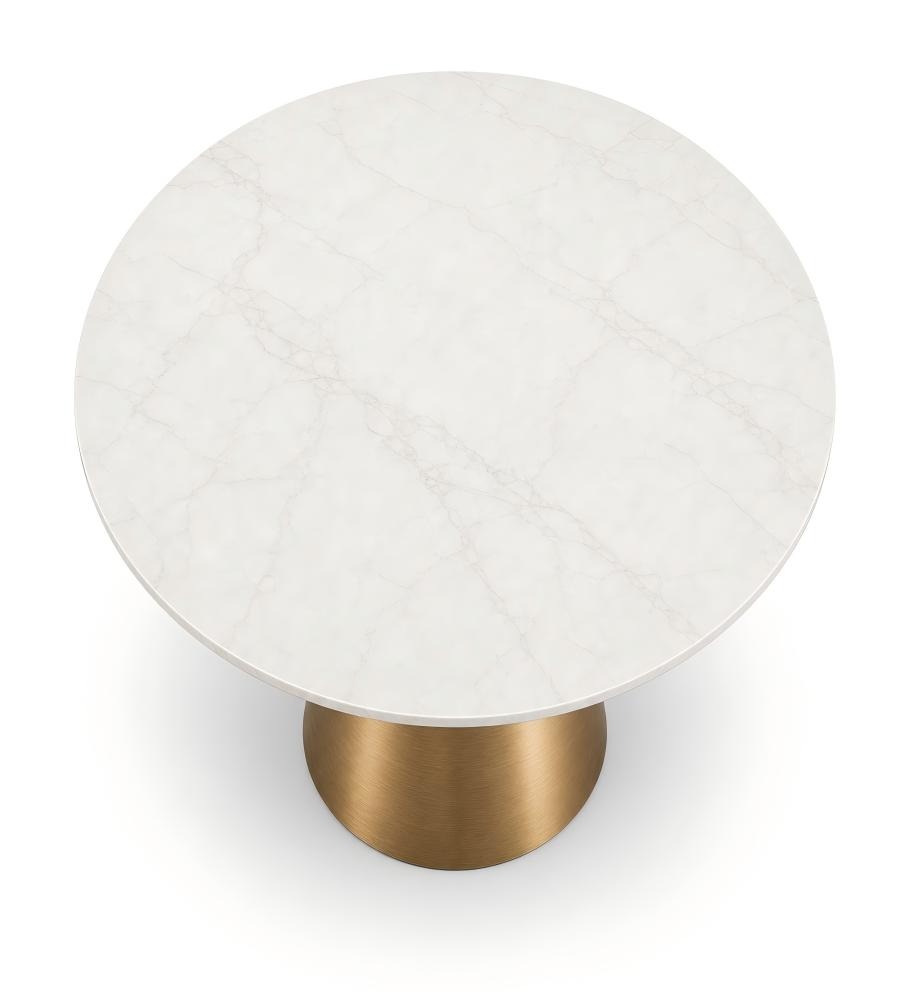 輕奢白色岩板圓形餐枱 Luxury Sintered Stone Round Dining Table