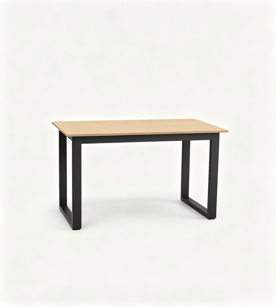 簡約木色鋼架長方形餐枱 Minimalist Wood Rectangle Dining Table