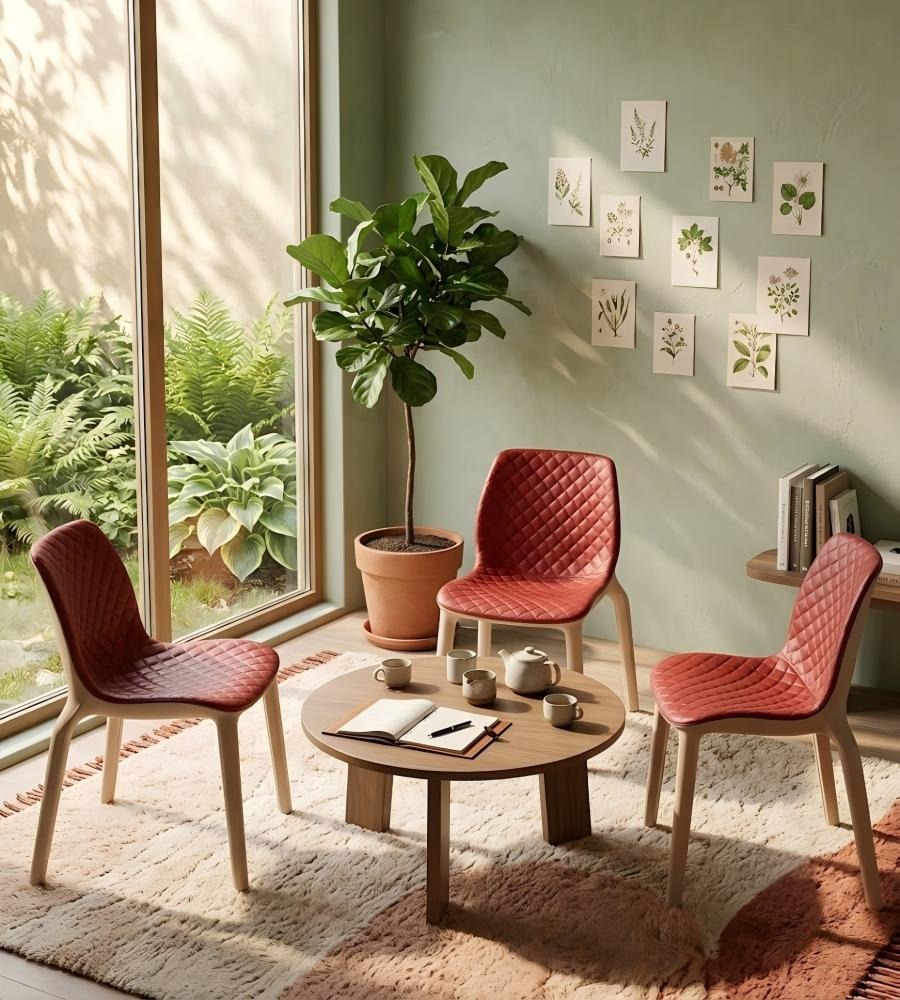 菱格紋雙色休閒椅 Two-Tone Diamond-Quilted Lounge Chair