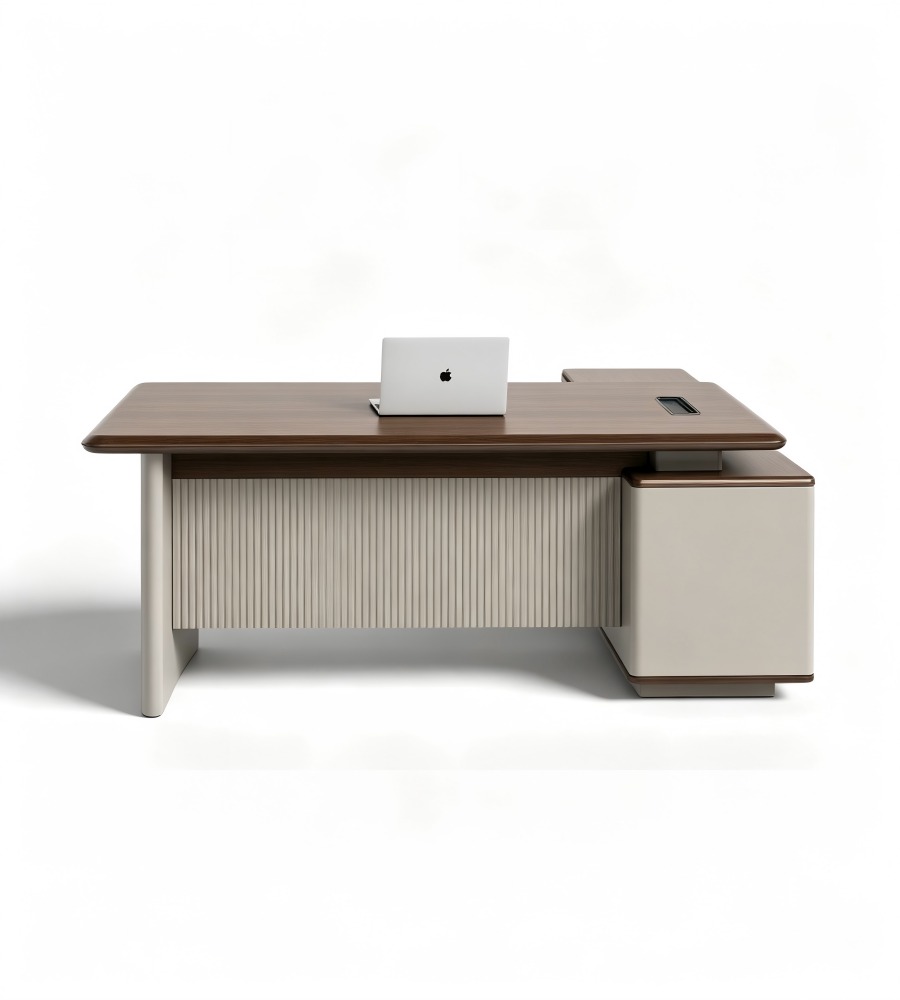 條紋飾面行政老闆台 Linear-Texture Executive Workstation