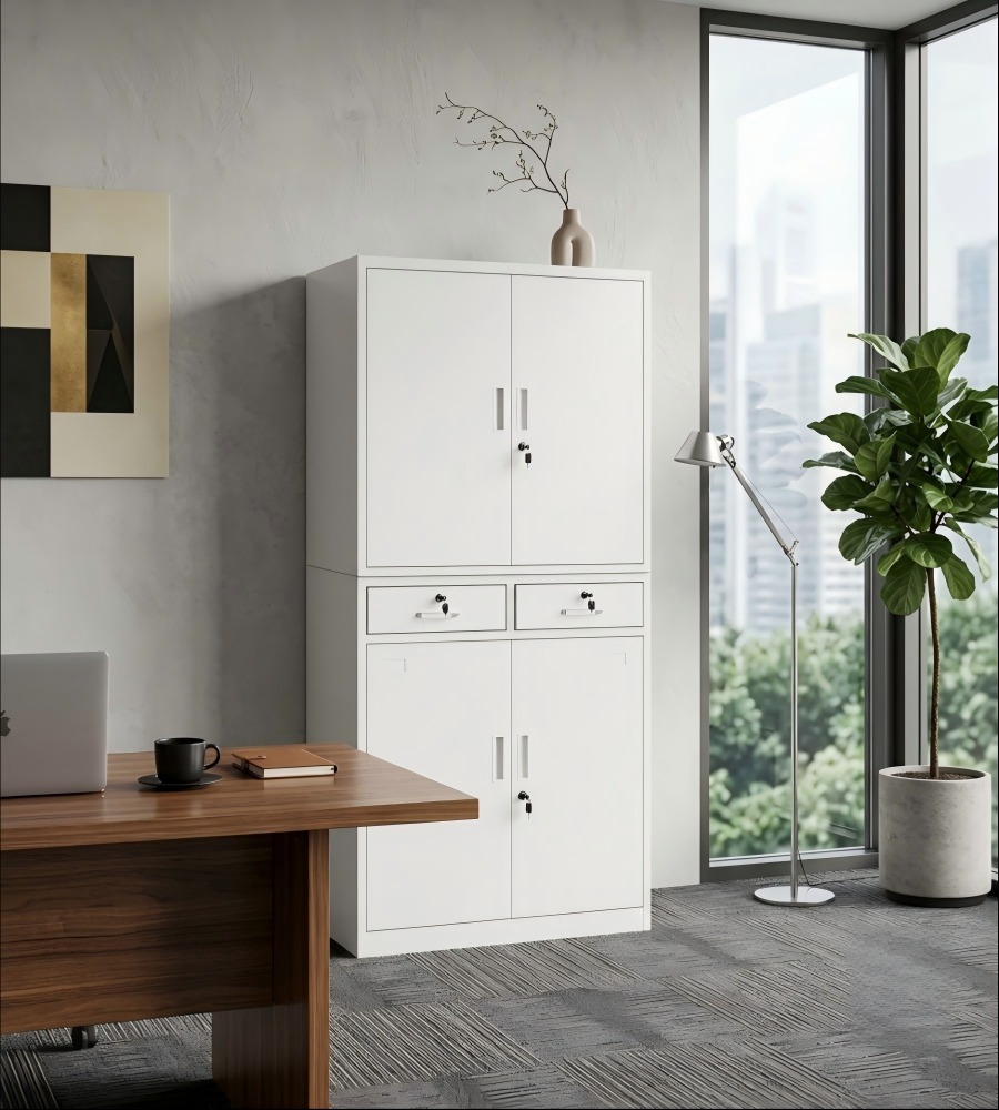 高級上下雙層帶鎖鋼櫃 High-end double-decker steel cabinet with lock