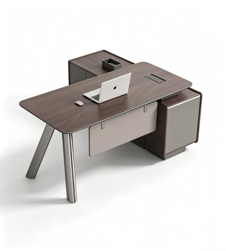 現代極簡斜腳老闆台 Modern Minimalist Angled-Leg Executive Desk