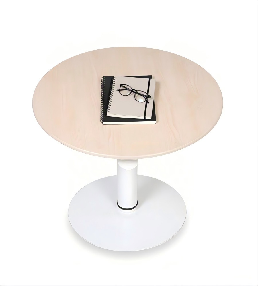 簡約淺木色升降式圓形講台 Minimalist Light Wood Adjustable Round Podium