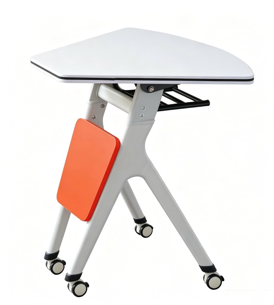 橙色拼白色摺叠可移動功能桌 Orange and white foldable movable functional table