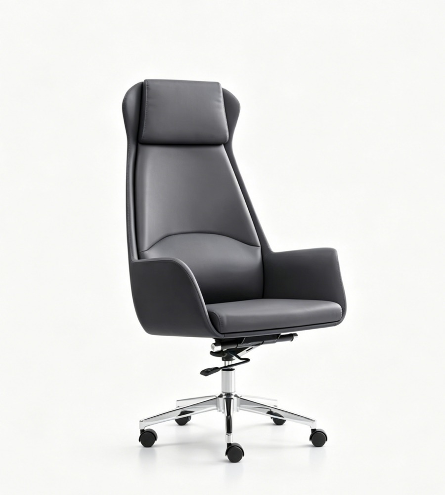 深灰色高背五星腳大班椅	Dark Gray High-Back Five-Star Base Executive Chair