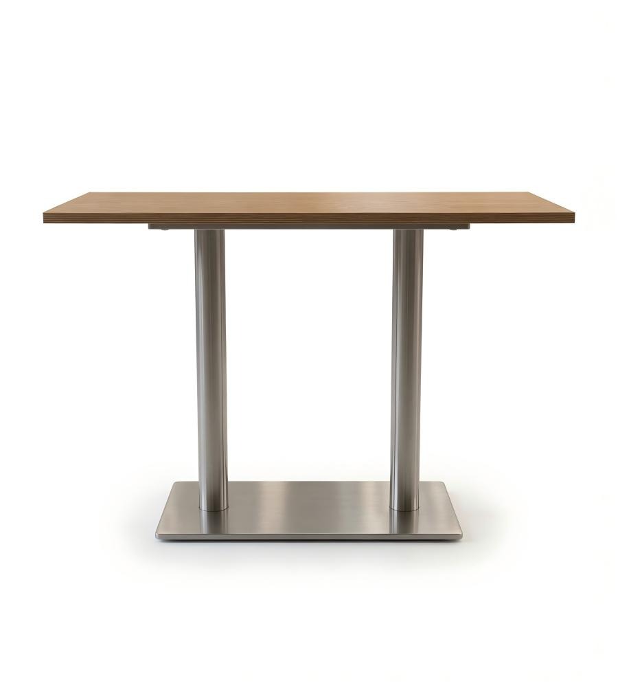 淺木色實木長方形不銹鋼腳餐廳餐枱 | Modern Wood Dining Table