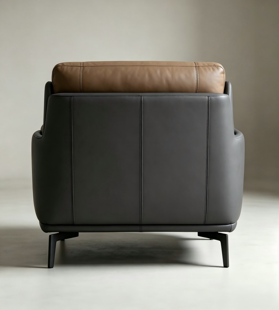 雙色拼皮單人沙發 Dual-Tone Contrast Armchair