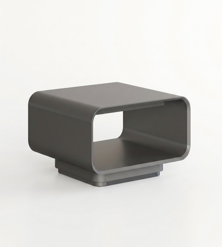 現代簡約灰色實木雙層儲物茶几 Modern Minimalist Grey Solid Wood Coffee Table