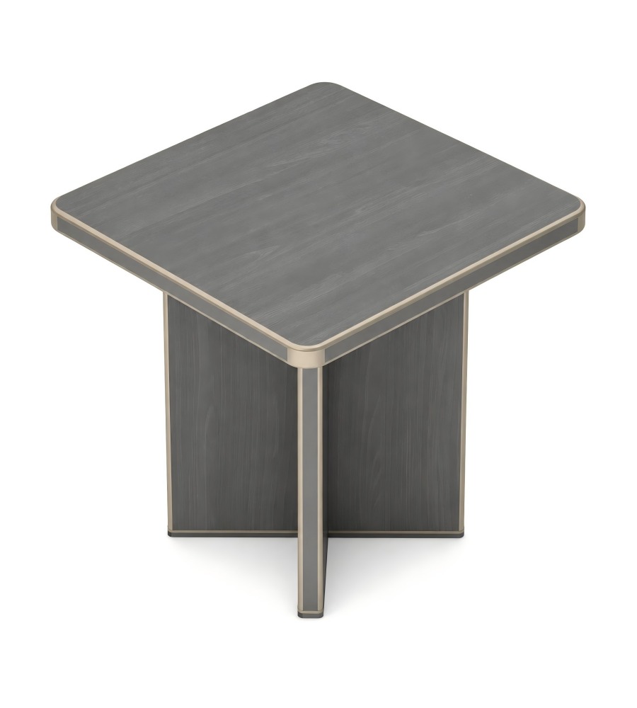 現代商務深灰木紋方形洽談枱 Modern Business Dark Grey Square Consultation Table