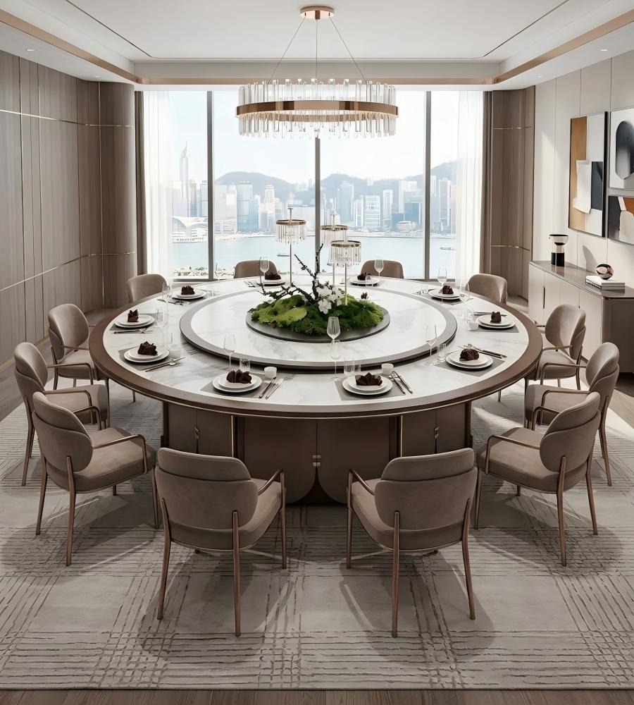 弧形拼接工藝電動大圓檯 Curved-Panel Designer Electric Banquet Table