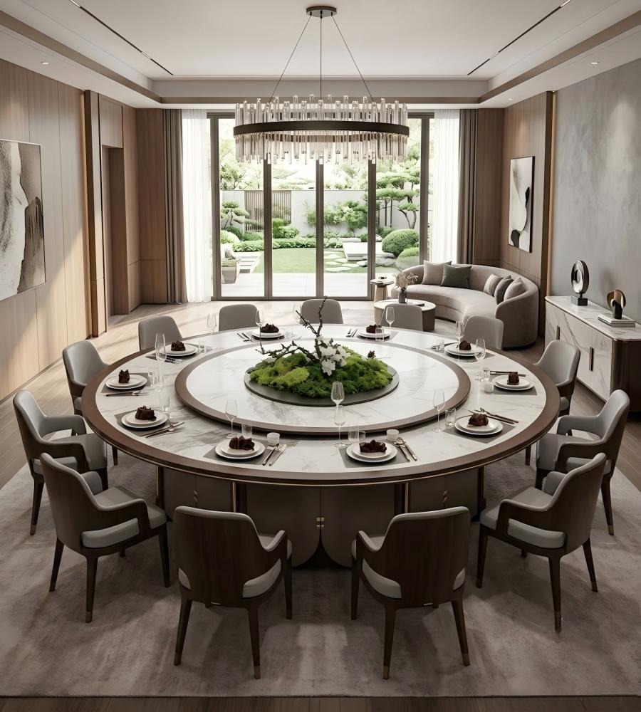 弧形拼接工藝電動大圓檯 Curved-Panel Designer Electric Banquet Table