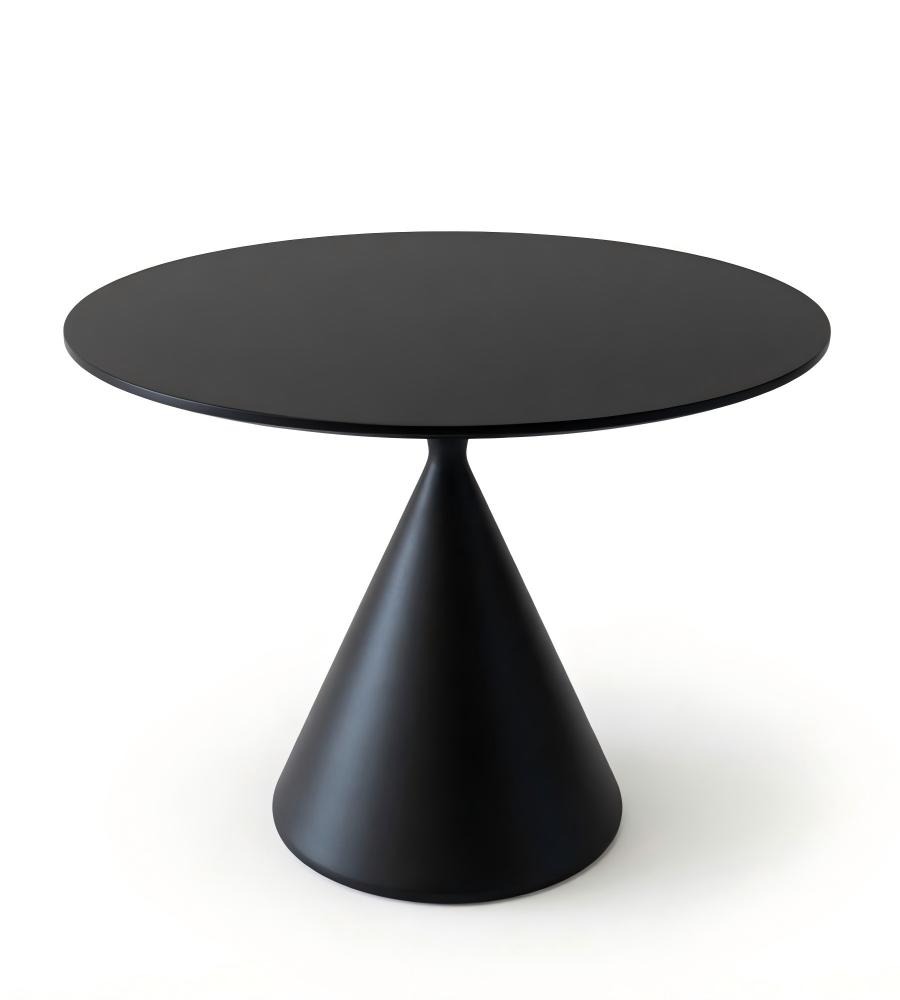 簡約黑色岩板圓形辦公室洽談枱 Minimalist Black Sintered Stone Round Table