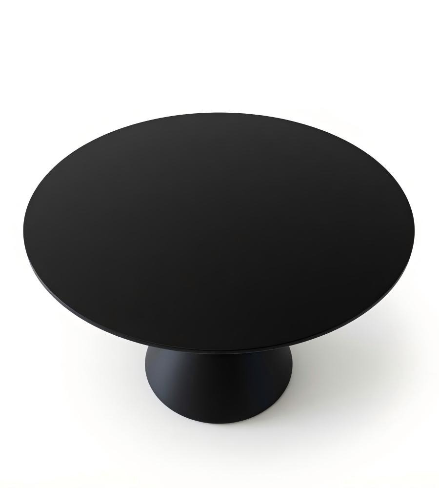 簡約黑色岩板圓形辦公室洽談枱 Minimalist Black Sintered Stone Round Table